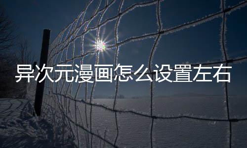 么设置左能异次元漫右翻页功画怎
